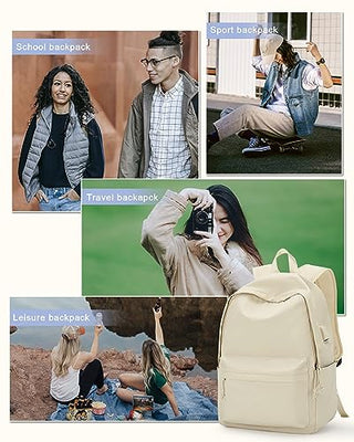 VECAVE Lightweight Casual Laptop Backpack Purse for Women,Travel Backpack with laptop compartment