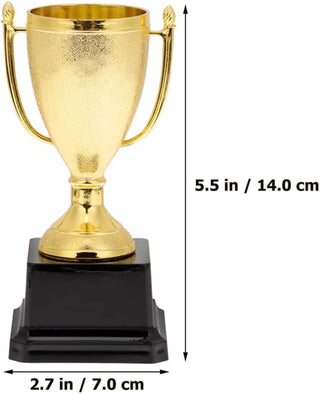 Sosoport Mini Trophies and Awards Set Gold Trophy Cup and Shiny Golden Winner Medals for Kids and Adults Sports Party Favors