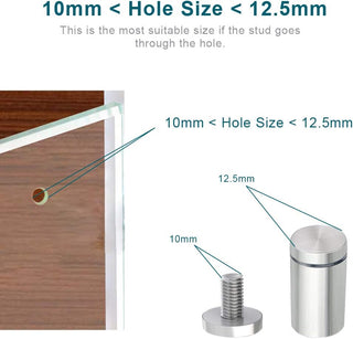 Zoe sunny Stainless Steel Standoff Screws, 20Pcs 3/4 x 1 Inch Wall Standoff Sign Holders Screws, Mounting Glass Hardware for Hanging Acrylic Picture Frame, Advertising Screws Kit