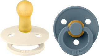 Bibs Pacifier Size 1 - Baby 0-6M (2pcs) - Ivory/Blush
