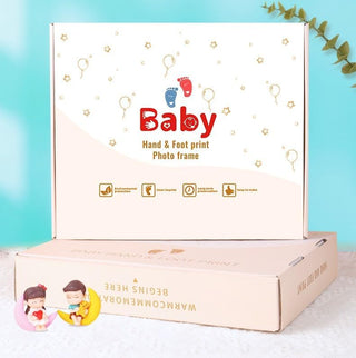 HALAYAYA Newborn Baby Gift Set, Baby Hand and Footprint Makers Kit Newborn Keepsakes for Baby Boys and Girls with Premium Packaging Gift Box, for Baby Shower, Baby Registry and Nursery Decor (BLUE)
