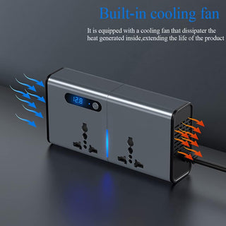 FOKKAH 200W Car Power Inverter, DC 12/24V to 220V AC Car Inverter,3 USB 1 Type-C Ports Charger Adapter Car Plug Converter with Switch and Current LED Screen (Grey)