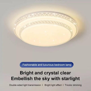 HUA QIANG WANG LED Flush Mount Ceiling Light,60W 3-Color Changeable Ceiling Lamp,Round Modern Ceiling Lighting Fixture for Living Room Dining Room Bedroom Kitchen Island(40cm)