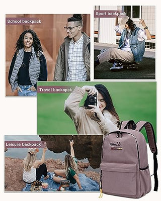 VECAVE Lightweight Casual Laptop Backpack Purse for Women,Travel Backpack with laptop compartment