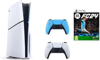 SIE Sony PlayStation 5 Slim Disc with Extra Dualsense Blue Controller and FC24 - International Version