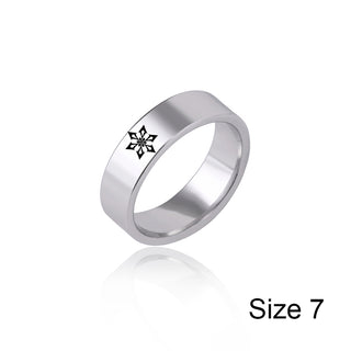 Genshin Impact Stainless Steel Ring Eye Of God Ice Fire Wind Water Grass Thunder Element Rings For Women Men