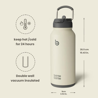 bottlebottle BOTTLE BOTTLE 32oz Insulated Water Bottle Stainless Steel Sport Water Bottle with Straw Dual-use Lid Design for Gym with Pill Box (green)