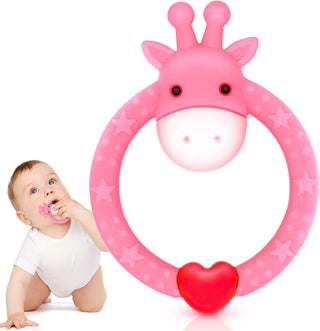 SHARE&CARE Baby Teething Toys for Girls and Natural Organic Fruit Feeder Pacifier/Baby Teether Chew Toys Fresh Food Feeder/ 1 Teethers and 1 Feeder with 3 Silicone Sacs(Blue2)