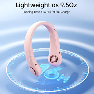 JISULIFE Portable Neck Fan, Hands Free Bladeless Fan, 4000 mAh Battery Operated Wearable Personal Fan, Leafless, Rechargeable, Headphone Design, USB Powered Desk Fan,3 Speeds-Green