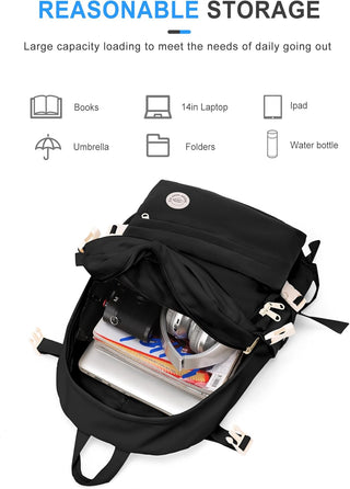 VECAVE Lightweight Casual Laptop Backpack Purse for Women,Travel Backpack with laptop compartment