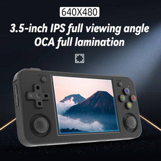 Voacle RG35XX H Retro Handheld Game Console , 3.5 Inch IPS Screen Linux System Built-in 64G TF Card 5528 Games Support TV Output (Black)