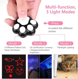 Mumoo Bear Cat Toys, Laser Pointer with 5 Adjustable Patterns, USB Recharge Laser, Long Range and 3 Modes Training Chaser Interactive Toy, Dog Laser Toy