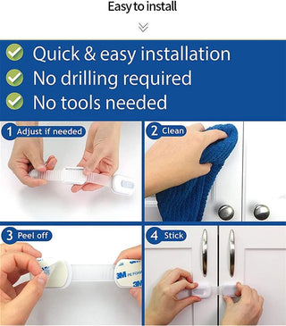 HavenHause Pack of 2 Refrigerator Fridge Lock - Child Safety Lock for Freezer, Cabinet, Drawers, Door - Black by