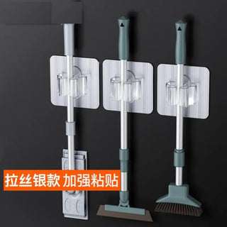 ZALCOON 6 PCS Mop Broom Holder Wall Mount - Mop Holder Self Adhesive Broom Hanger for Home Garage Garden Laundry Room Storage, Kitchen Tools Organizer