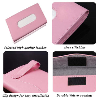 Carstuus Fredysu Leather Premium Napkin & Tissue Holder, For Backseat And Car Visor, Cartbox02B, Black