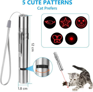 Mumoo Bear Cat Toys, Laser Pointer with 5 Adjustable Patterns, USB Recharge Laser, Long Range and 3 Modes Training Chaser Interactive Toy, Dog Laser Toy