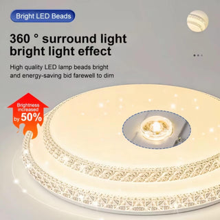 HUA QIANG WANG LED Flush Mount Ceiling Light,60W 3-Color Changeable Ceiling Lamp,Round Modern Ceiling Lighting Fixture for Living Room Dining Room Bedroom Kitchen Island(40cm)