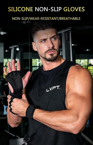 McMola Ventilated Gym Workout Gloves Cross Training Weight Lifting Gloves with Built-in Wrist Wrap Support for Men and Women, Non-Slip Silicone Padding, Palm Protection & Wrist Protection (XL)