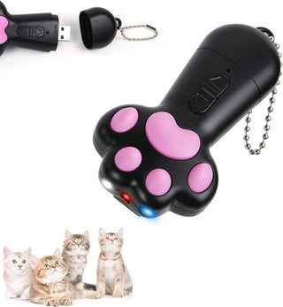 Mumoo Bear Cat Toys, Laser Pointer with 5 Adjustable Patterns, USB Recharge Laser, Long Range and 3 Modes Training Chaser Interactive Toy, Dog Laser Toy