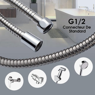 JOMOO Shower Hose for Hand Showerhead, Flexible Stainless Steel Handheld Shower Hose 47 Inches 1.2 Meters Extra Long Chrome Handheld Shower Head Hose With Brass Coupler