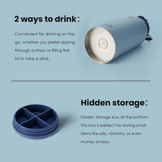 bottlebottle BOTTLE BOTTLE 32oz Insulated Water Bottle Stainless Steel Sport Water Bottle with Straw Dual-use Lid Design for Gym with Pill Box (green)