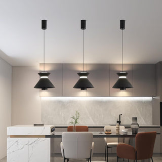 YT YATAI LIGHTING Modern Black LED Pendant Light, Minimalist Small Single Mini Pendant Light for Kitchen Island, Bedroom, Bedside, Adjustable 3 Color Light