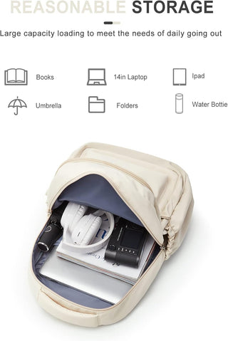 VECAVE Lightweight Casual Laptop Backpack Purse for Women,Travel Backpack with laptop compartment