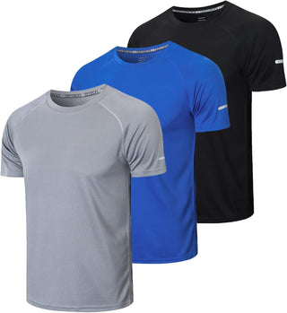 Gaiatiger 3 Pack Men T-Shirt Quick Dry Work Shirts Moisture Wicking Active Athletic Training Short Sleeve Tops