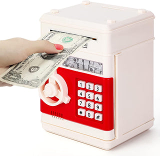 Refasy Piggy Bank for Girls 4-11 Years Old,Refasy Kids Safe Bank for Boys Christmas Birthday Gifts Toy for Kids Electronic ATM Money Bank for Adults Money Saving Box Safe Coin Bank Toy Kids Toys Pink