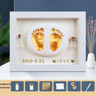 Ywhalep Baby Handprint and Footprint Makers Kit Keepsake for Newborn Boys & Girls, Personalized Baby Frame Ornament, Memory Art Baby Gifts for Baby Registry Nursery Décor
