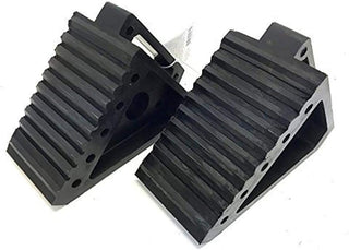 Maxxhaul 70472 Solid Rubber Heavy Duty Black Wheel Chock 2-Pack, 8" X 4" X 6"