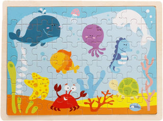 IBAMA Puzzles for Kids 60 Piece Colorful Wooden Jigsaw Puzzles for Toddler Children Educational Preschool Puzzles Toys, multicolor, DIYSAW02