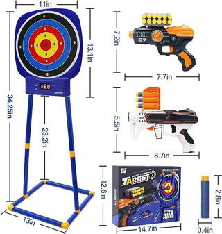 UKR Electronic Shooting Target Toys for 5 6 7 8 9 10+ Years Old Boys, Round Digital Scoring Game with 2 Foam Dart Blaster
