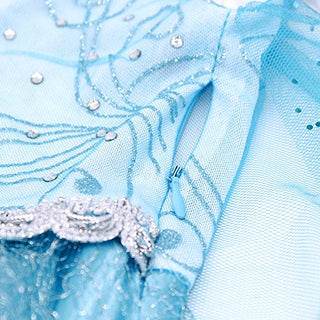 WonderBabe Girls Snow Queen Costume Kids Princess Coronation Dress Up Halloween Birthday Party Cosplay Outfit with Accessory Set 1-12 Years