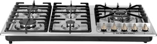 Olsenmark 5-in-1 Stainless Steel Gas Hob- OMK7034, 5 Burners, Stove with Auto Impulse Ignition, Triple Ring, Rapid, Semi-Rapid and Auxiliary Burners
