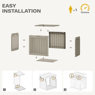 Anovara Outdoor Storage Box Toy Box Tool Box Storage Box 118L Lockable Deck Box Waterproof Resin Storage Bin for Package Delivery, Gardening Tools, Patio Cushions, UV Resistant