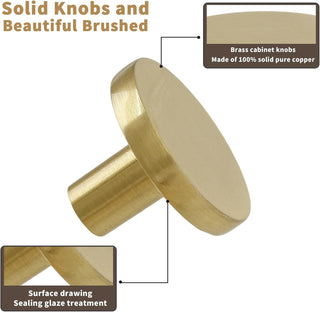 GEPAS 6pcs Gold Cabinet Knobs, Zinc Alloy Brushed Brass Cabinet Ring Pulls Dresser Handles Furniture Hardware for Kitchen Cupboard Drawers Closet Door,Easy to Install (Style2)