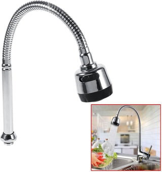 304 Stainless Steel 360 Degree Swivel Spout Kitchen Sink Faucet Pipe Fittings Adjustable Temperature Single Handle Connection