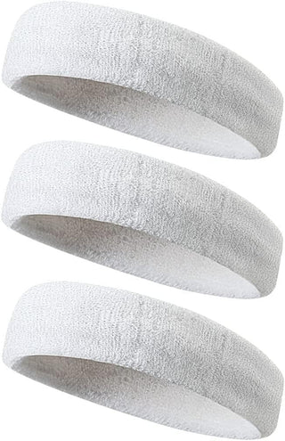 Proxima Direct Sweatbands, 3 Pack Ports Headband for Women Men Girls Boys, Super Comfy Sports Sweatband for Gym Workout Yoga Soccer Boxing Tennis