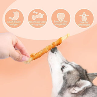 Mumoo Bear - 400 g dog snack chew roll with chicken, 100% natural chews chew roll for dogs with high protein content and low fat