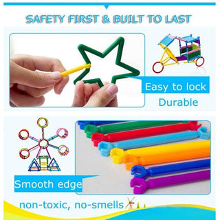 Playmate 500 PCS Smart Sticks Building Toy Building Blocks Different Shape Educational Construction Engineering Set 3D Puzzle, Interlocking Creative Connecting Kit