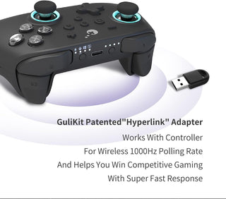 GuliKit KK3 Max Game Controller Hall Effect Joysticks Analog & Digital Triggers Wireless Pro 1000HZ Polling Rate Maglev/HD/Rotory Vibration Compatible with Switch/PC/Android/iOS/Steam Deck (Black)