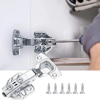 Angju 4 Pcs Kitchen Units Door Hinges, Soft Close Cupboard Wardrobe Doors Hinges, Folding Doors Hinge with Screws, Full Overlay Mute Cabinet Hinges