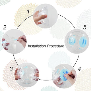 NeoStyle Hamster Exercise Ball, Transparent Hamster Sports Ball Running Hamster Wheel, Hamster Cage Accessories Guinea Pig Running Ball Toy (L (15cm), Pink)