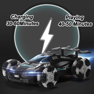 MONOCUS™ RC Car Stunt Toy, 2.4GHz Remote Control Car, Gesture Sensor Kids Car with Lights, Music, and Spray Launcher.