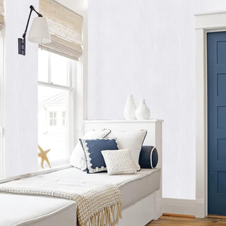 Arthome White Wood Paper,43.5x305cm Self Adhesive Wallpaper Waterproof Gloss PVC Vinyl, Oil Proof Paper for Furniture Cover Surface,Countertop,Kitchen