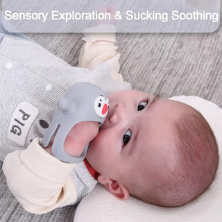 Smily Mia Breastfed Baby Pacifiers, Baby TeethingToys for 0-6Months, Baby Teethers for 3-6Months, Hand Teether For Infants, Baby Essentials&Baby Registry for New Born, Baby Must Need Items, light blue