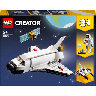 LEGO 31134 Creator 3 in 1 Space Shuttle Toy to Astronaut Figure to Spaceship, Building Toys for Kids, Boys, Girls Aged 6 and up, Creative Gift Idea