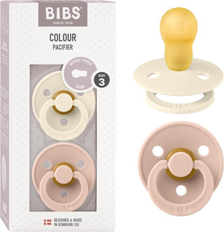 Bibs Pacifier Size 1 - Baby 0-6M (2pcs) - Ivory/Blush