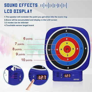 UKR Electronic Shooting Target Toys for 5 6 7 8 9 10+ Years Old Boys, Round Digital Scoring Game with 2 Foam Dart Blaster